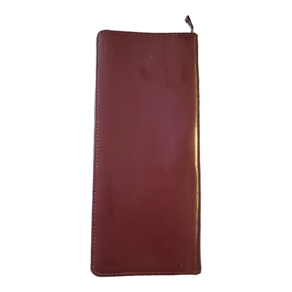 Vintage Faux Leather Business Card Holder and Zippered Business Checkbook Cover - Picture 4 of 7